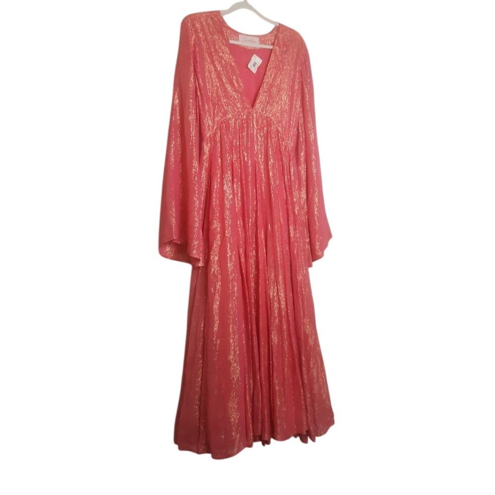 Sundress Paris Maud Long Dress Grenadine Pink Metallic M/L NWT‎